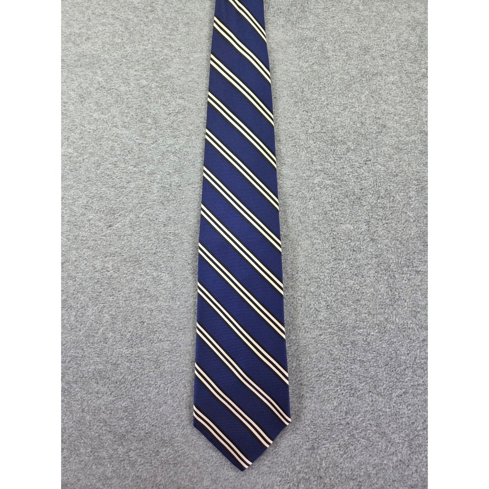 Brooks Brothers Makers Men Rep Stripe Silk Necktie One Size Blue Preppy